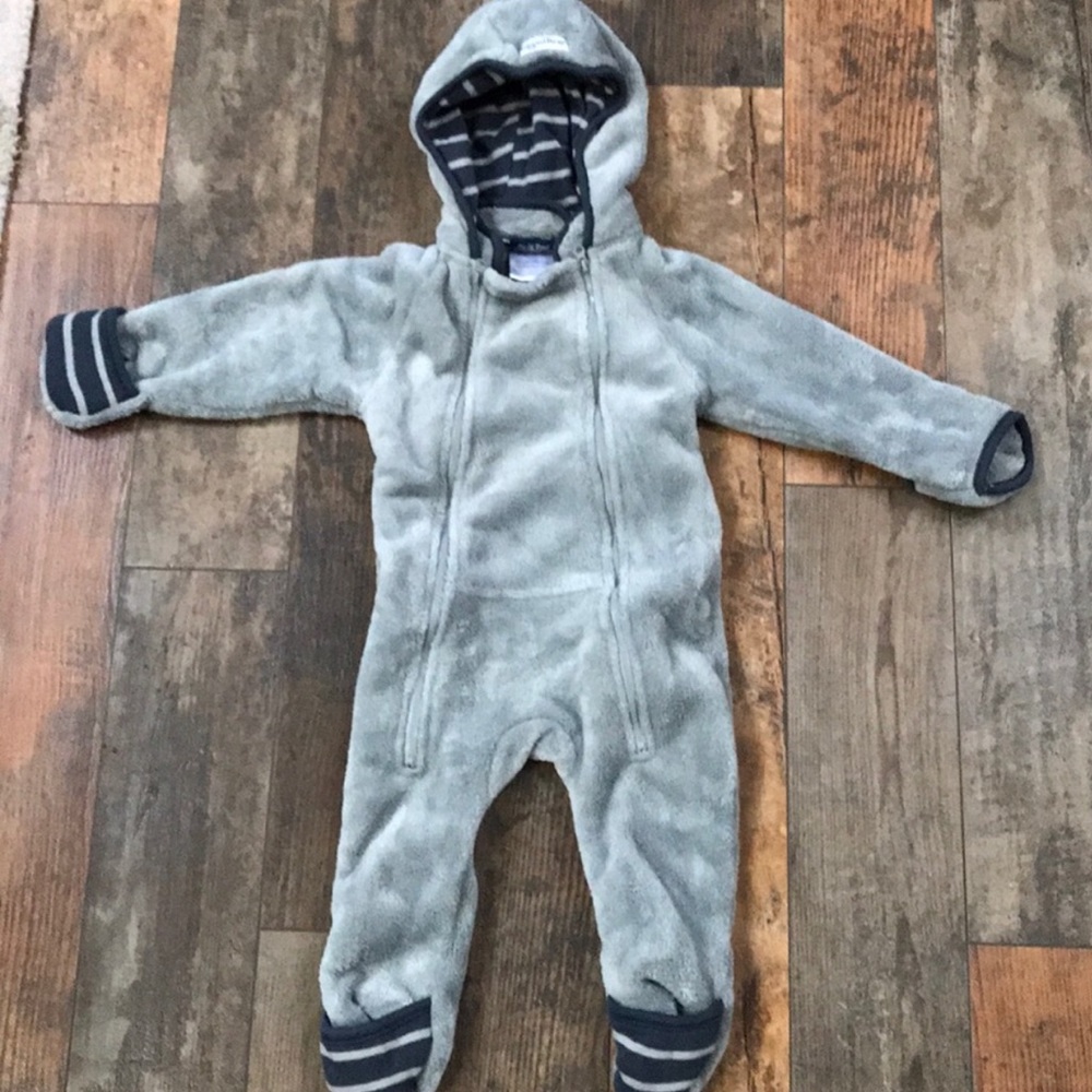 Rugged Bear Boys Bunting Gray One Piece Fleece